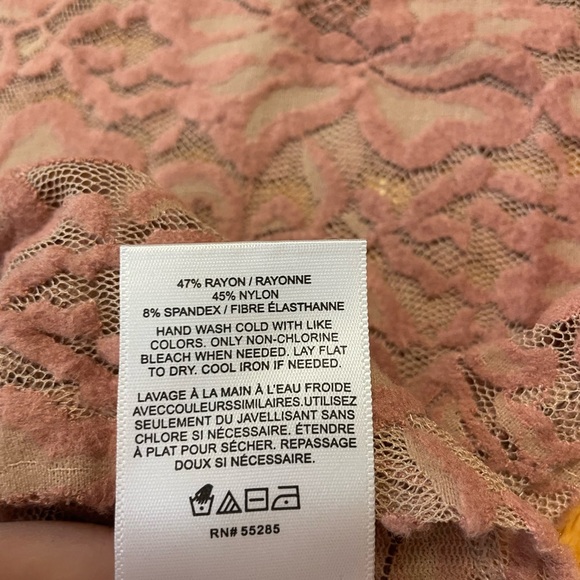 Express Pink Lace Long Sleeve Top - Picture 4 of 4